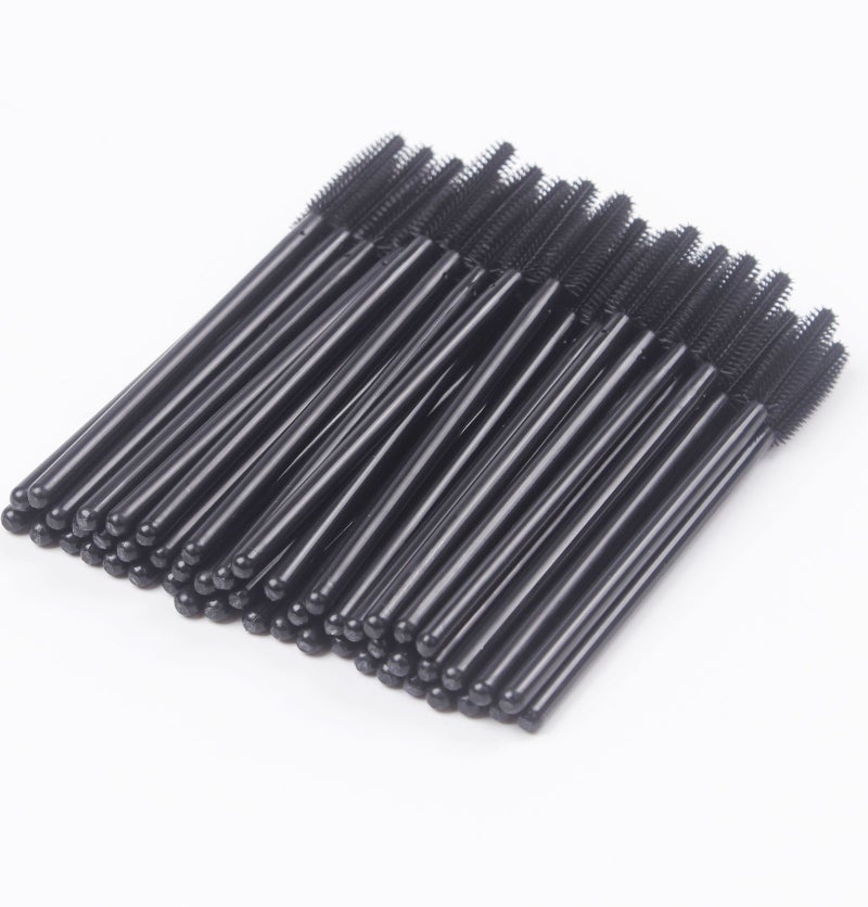 BIHRTC Pack of 100 One-Off Disposable Silicone Eyelash Mascara Brushes Wands Applicator Eyebrow Brush Makeup Tool Kit Set (Tower Shape - Black) - Image 5